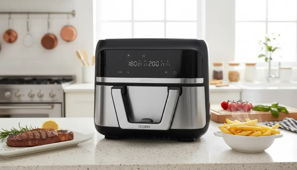 Friteuse sans huile Cecotec Cecofry Dual 9000 double panier 9 litres noire